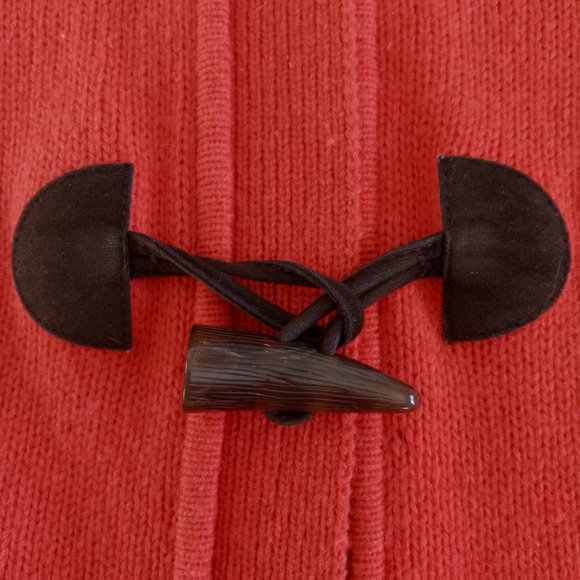 Ralph Lauren Orange Hooded Toggle Front lambswool blend Long Cardigan Size XL - Picture 7 of 7